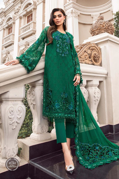 Chiffon Pakistani Dress Purple Embroidered Chiffon Salwar Kameez: Pakistani  Wedding Outfit Eid