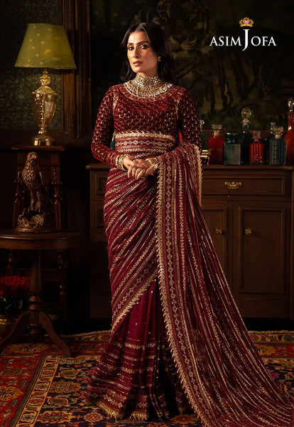 Makhmal By Asim Jofa Embroidered Velvet Suits Unstitched 3 Piece AJ21MR AJMR-02 - Winter Collection