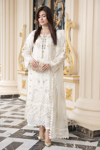 Sitara by Silver 3pc Chiffon Handworked Formal Dress SBS1 The Zaibai Sitara by Silver 3pc Chiffon Handworked Formal Dress SBS1 The Zaibai
