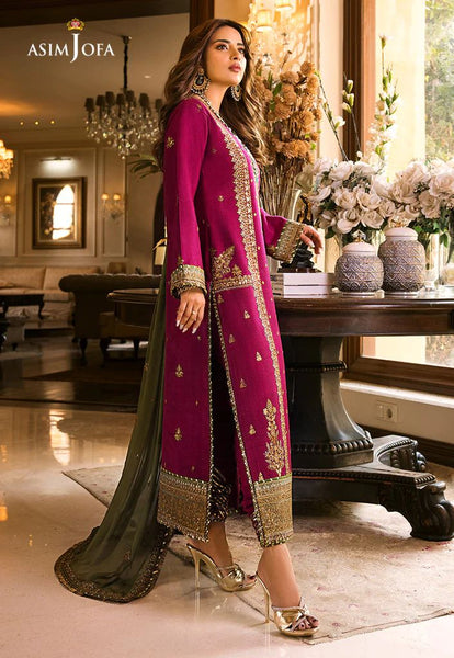 Asim Jofa Maahru Noorie Embroidered Suits Unstitched 3 Piece AJSM-32 - Festive Collection main image 1