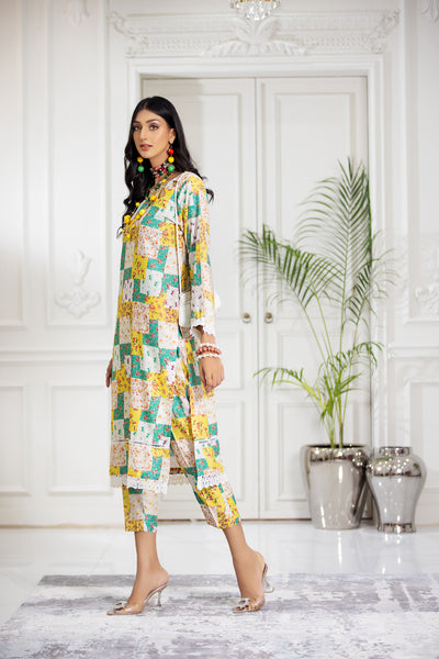 Ready to Wear 2 Pcs Linen Dress by Aabpara 01 – The Zaibai