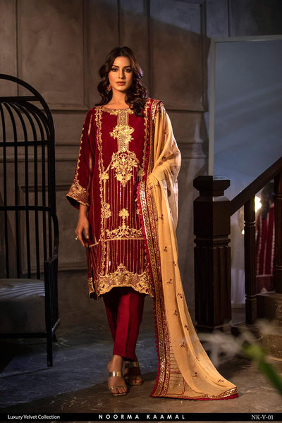 NOORMA KAMAL 3PC VELVET DRESS 01 – The Zaibai