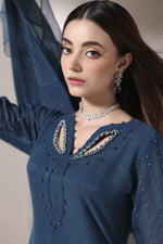 Starstruck by Ain – Teal Zari Chiffon 3pc Dress with Palazzo SBA1