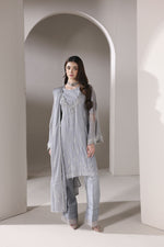 Starstruck by Ain – Silver Zari Chiffon 3pc Dress with Diamante Palazzo SBA2
