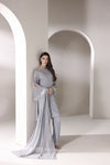 Starstruck by Ain – Silver Zari Chiffon 3pc Dress with Diamante Palazzo SBA2
