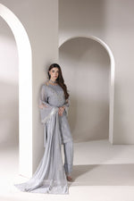 Starstruck by Ain – Silver Zari Chiffon 3pc Dress with Diamante Palazzo SBA2
