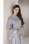 Starstruck by Ain – Silver Zari Chiffon 3pc Dress with Diamante Palazzo SBA2