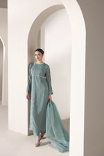 Starstruck by Ain – Sea Green Zari Chiffon 3pc Dress SBA4