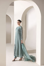 Starstruck by Ain – Sea Green Zari Chiffon 3pc Dress SBA4