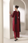 Starstruck by Ain – Crimson Zari Chiffon 3pc Dress with Tulip Shalwar SBA5