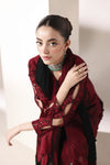 Starstruck by Ain – Crimson Zari Chiffon 3pc Dress with Tulip Shalwar SBA5