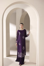 Starstruck by Ain – Plum Zari Chiffon 2pc Semi Formal Dress SBA3
