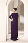 Starstruck by Ain – Plum Zari Chiffon 2pc Semi Formal Dress SBA3
