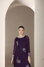 Starstruck by Ain – Plum Zari Chiffon 2pc Semi Formal Dress SBA3