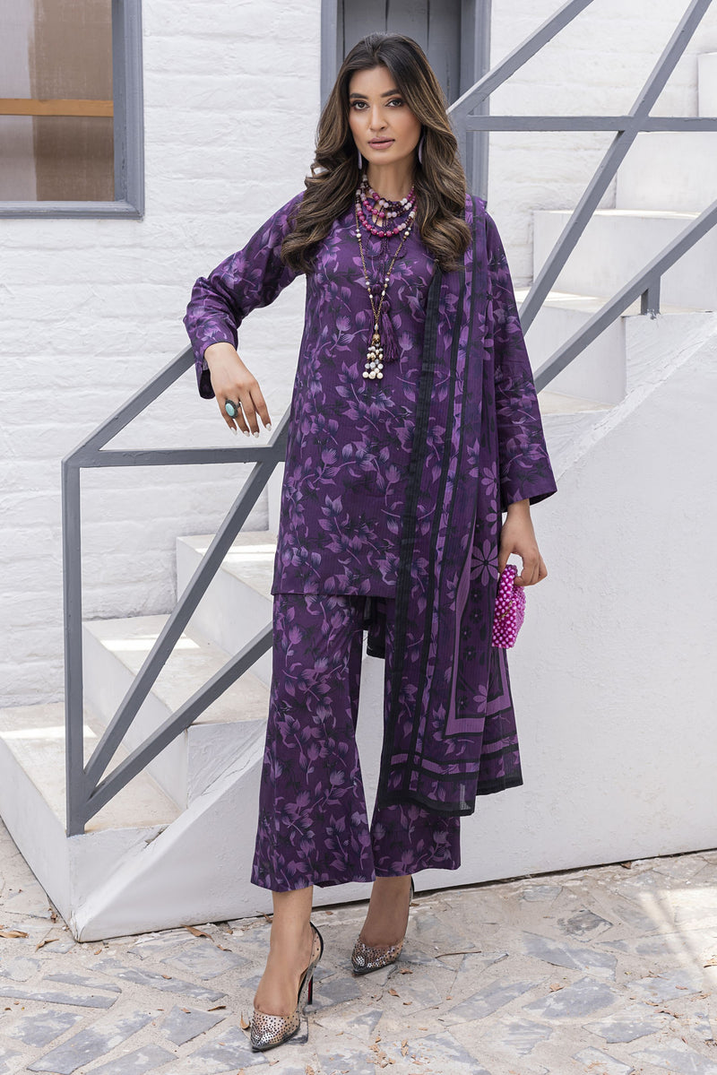 Plum Petal Tanadora Lawn 3pc Suit – SLF5