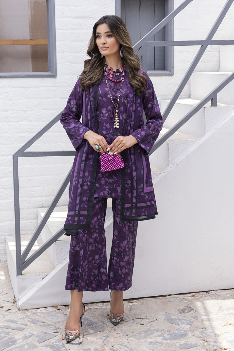 Plum Petal Tanadora Lawn 3pc Suit – SLF5