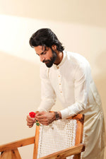 Ally's Off-White Wash & Wear Kurta Shalwar – Ready to Wear | MBA4