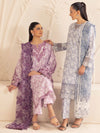 3pc Silk Lawn Printed & Embroidered Suit by Mohagni 01