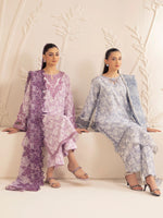 3pc Silk Lawn Printed & Embroidered Suit by Mohagni 01