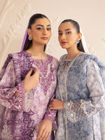 3pc Silk Lawn Printed & Embroidered Suit by Mohagni 01