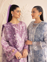 3pc Silk Lawn Printed & Embroidered Suit by Mohagni 01