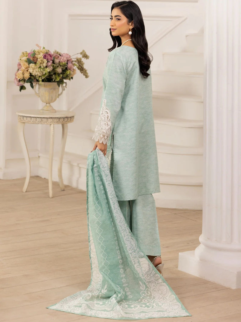 3pc Silk Lawn Printed & Embroidered Suit by Mohagni 10