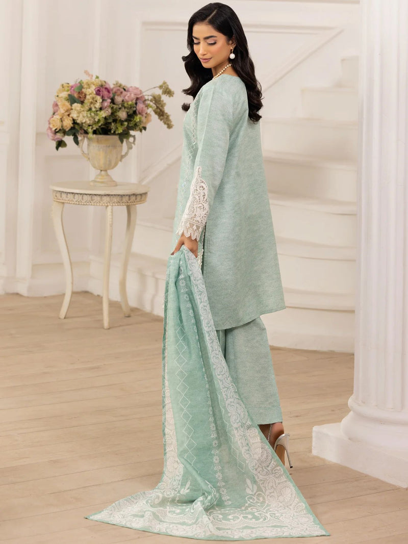 3pc Silk Lawn Printed & Embroidered Suit by Mohagni 10