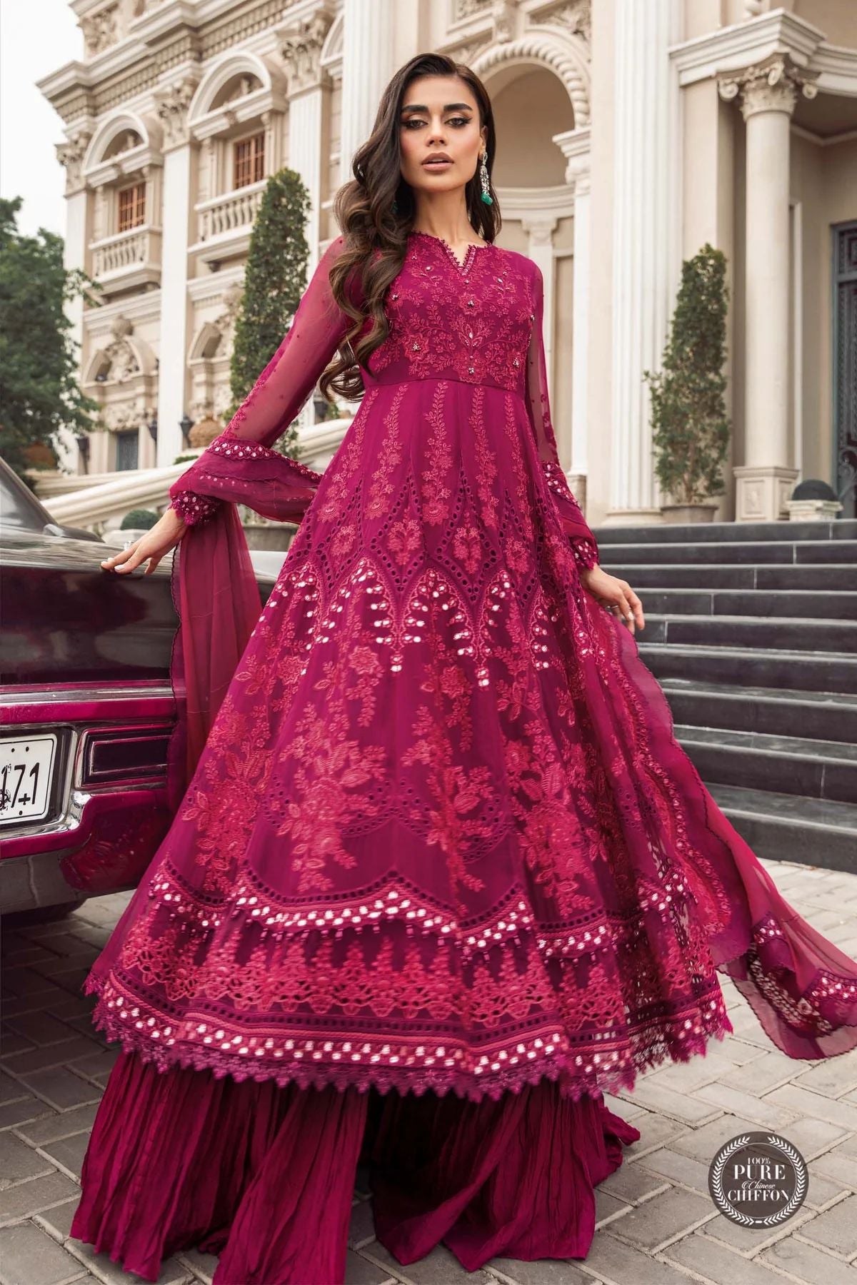 maria b chiffon dresses MARIA. B | Chiffon Mbroidered '23