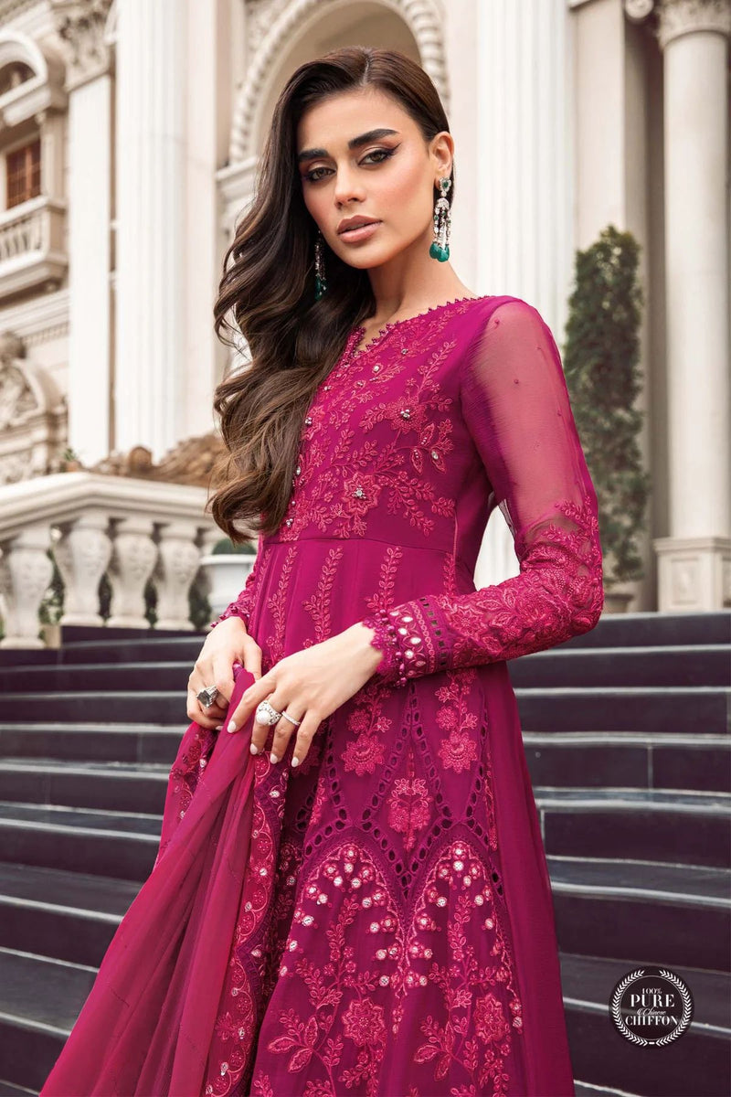 MARIA B READY TO WEAR CHIFFON MAGENTA PINK 107 The Zaibai MARIA B READY TO WEAR CHIFFON MAGENTA PINK 107 The Zaibai