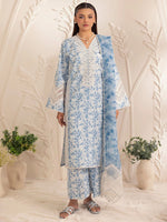 3pc Silk Lawn Printed & Embroidered Suit by Mohagni 02