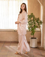 Day to Night by Mona – Raw Silk Chikankari 2pc Co-ord Gown Set DNM5