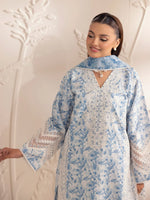3pc Silk Lawn Printed & Embroidered Suit by Mohagni 02
