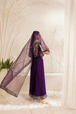 3PC EMBROIDERED CHIFFON LONG DRESS BY MOHAGNI 13