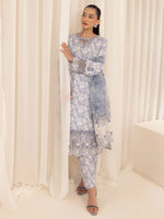 3pc Silk Lawn Printed & Embroidered Suit by Mohagni 03