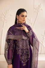 3PC EMBROIDERED CHIFFON LONG DRESS BY MOHAGNI 13