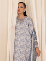 3pc Silk Lawn Printed & Embroidered Suit by Mohagni 03
