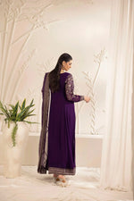 3PC EMBROIDERED CHIFFON LONG DRESS BY MOHAGNI 13
