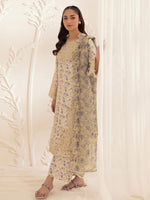 3pc Silk Lawn Printed & Embroidered Suit by Mohagni 06