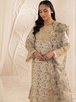 3pc Silk Lawn Printed & Embroidered Suit by Mohagni 06