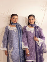 3pc Silk Lawn Printed & Embroidered Suit by Mohagni 08