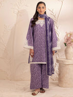 3pc Silk Lawn Printed & Embroidered Suit by Mohagni 07