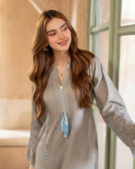 Day to Night by Mona – Raw Silk Chikankari 2pc Co-ord Set DNM4