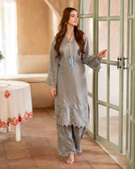 Day to Night by Mona – Raw Silk Chikankari 2pc Co-ord Set DNM4