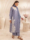 3pc Silk Lawn Printed & Embroidered Suit by Mohagni 08