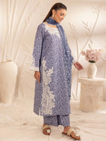3pc Silk Lawn Printed & Embroidered Suit by Mohagni 08