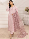 3pc Silk Lawn Printed & Embroidered Suit by Mohagni 09