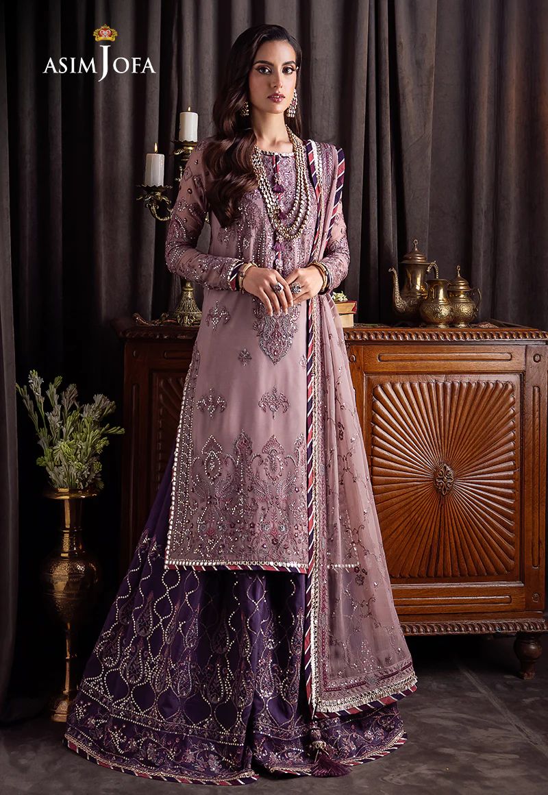 green emerald velvet dress ASIM JOFA CHADNI RAAT CHIFFON COLLECTION 2024 – Wearza