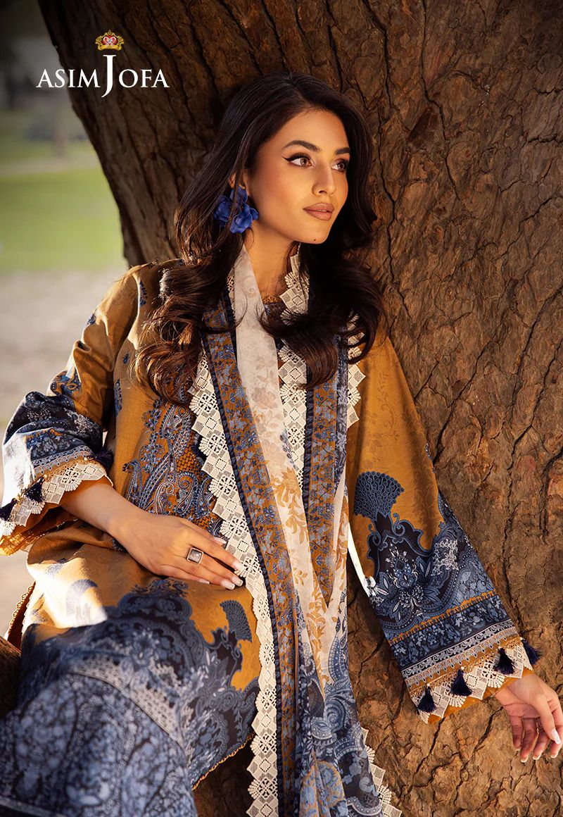 asim jofa orange dress Embroidered Chiffon AJJJ 11 by Asim Jofa