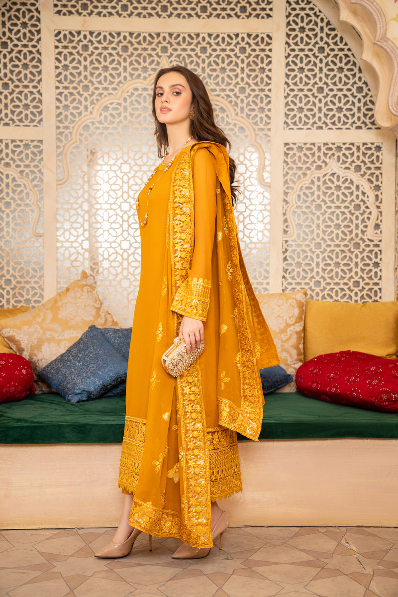 CHIFFON EMBROIDERED FORMAL DRESS BY ALEEZAY 01