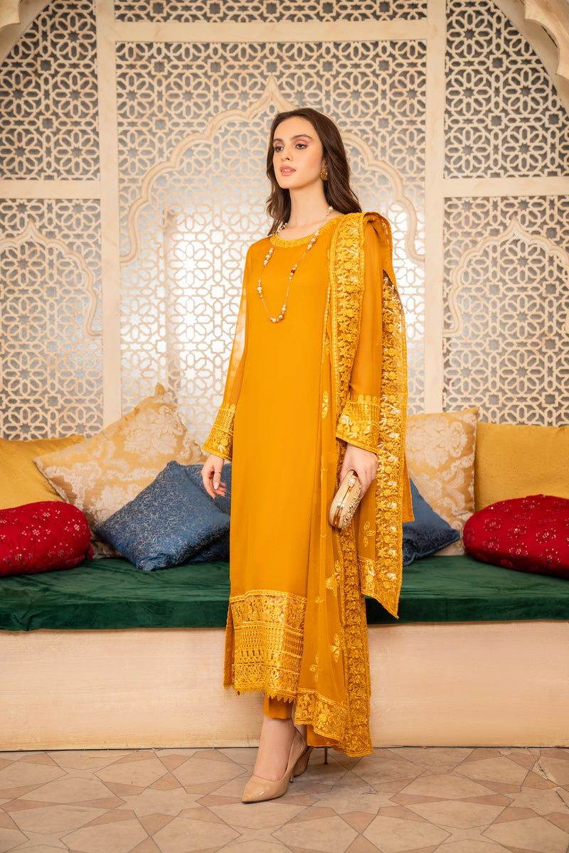 CHIFFON EMBROIDERED FORMAL DRESS BY ALEEZAY 01